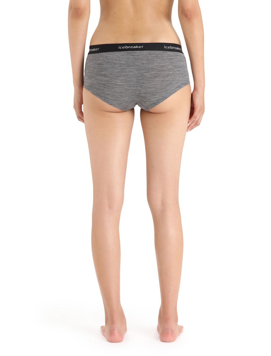 Gritstone Heather / Black Icebreaker Merino Sprite Hot Pants Women's Underwear | AU 1707NWYB